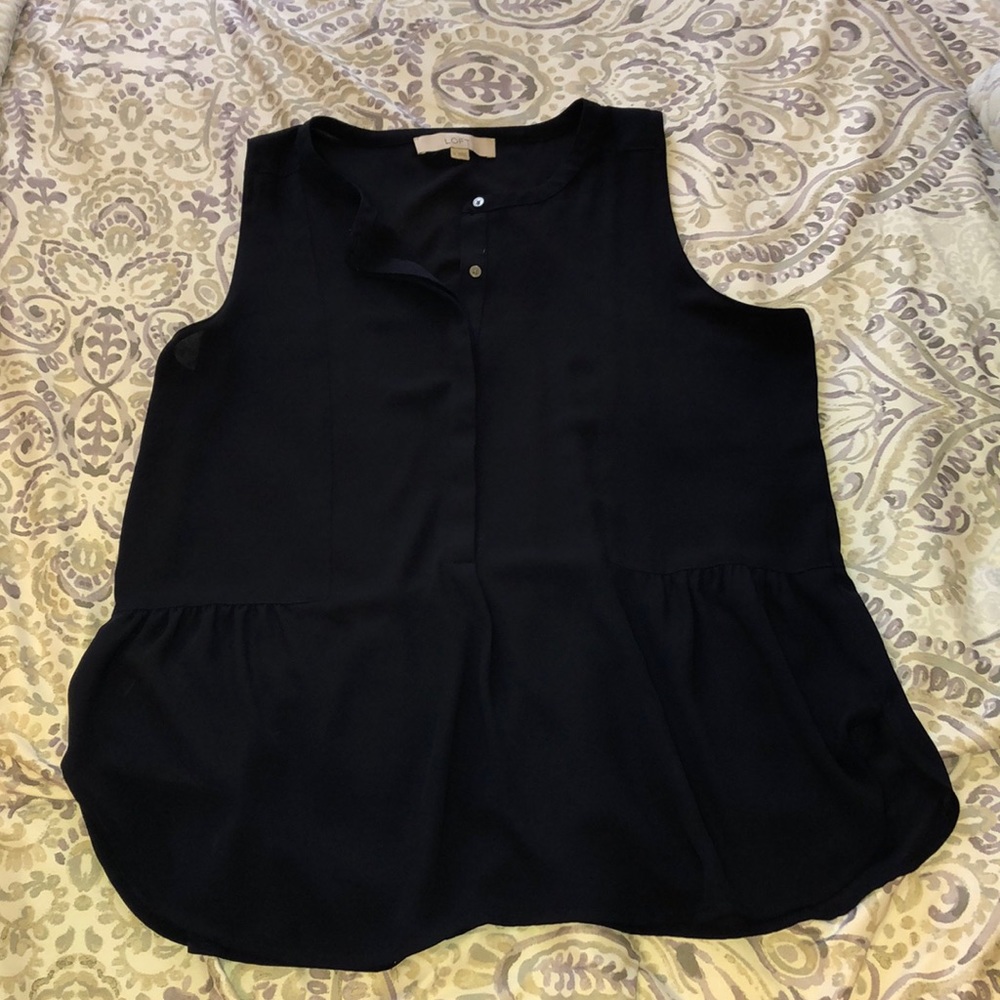 Navy sleeveless blouse
